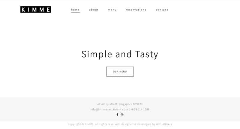 Kimme Restaurant Web Design and Development