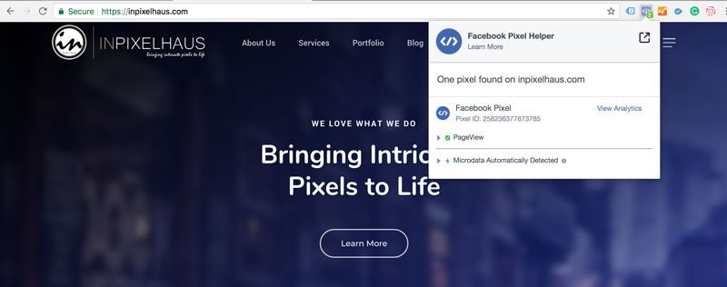 inPixelHaus Facebook Pixel Helper