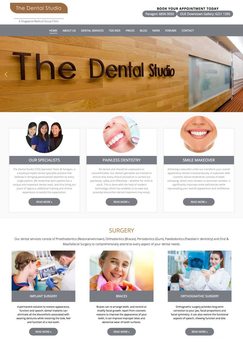 The Dental Studio Website Design and Development