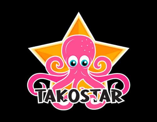 TakoStar Logo on Black Background