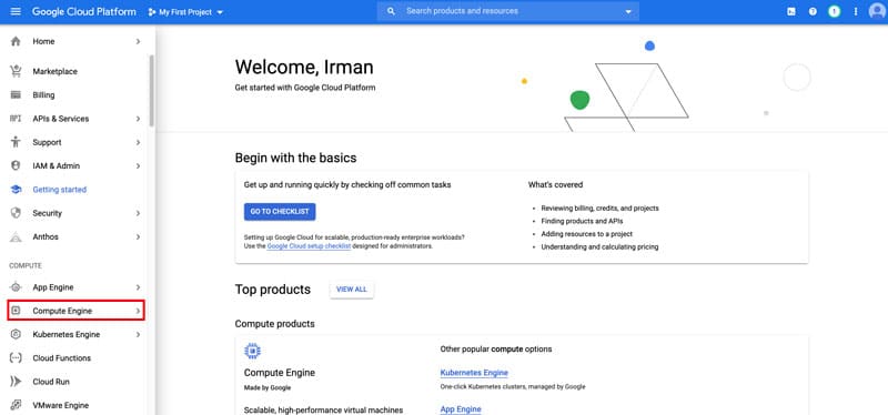 Google Cloud Platform - Create Instance